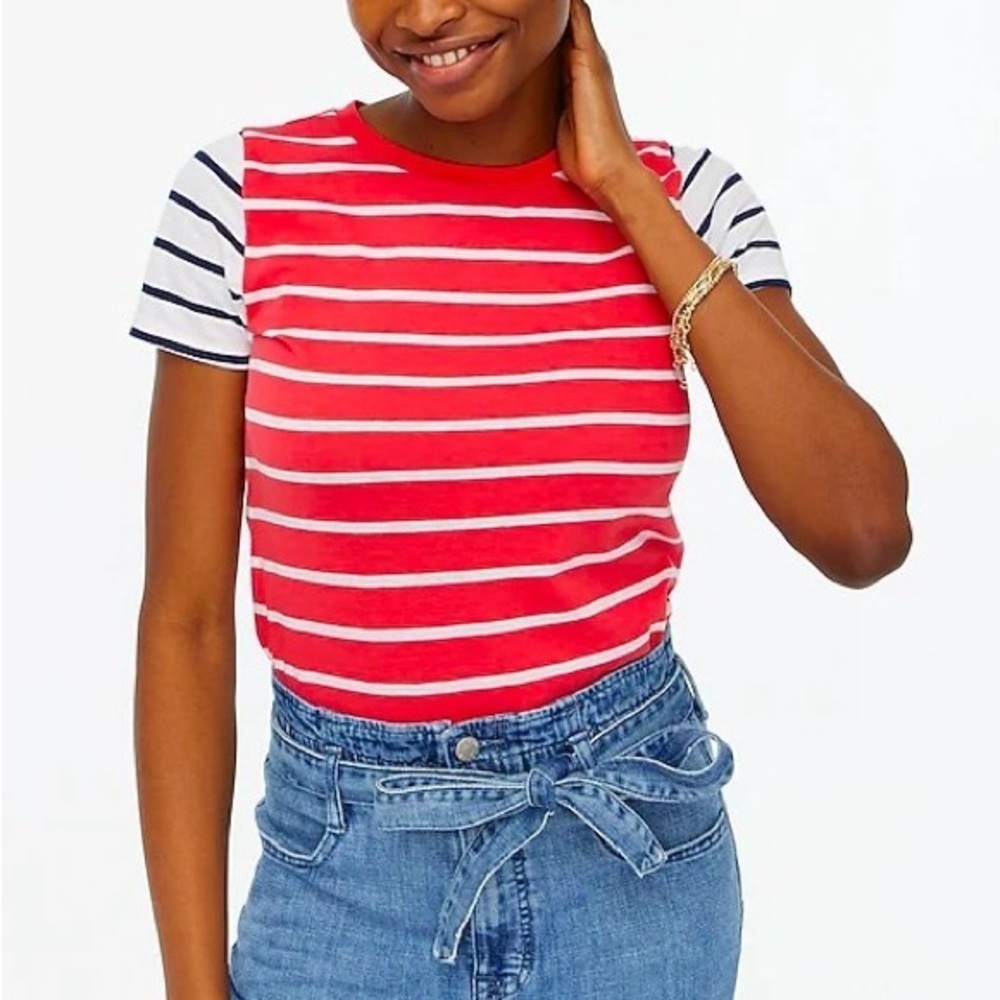 J.Crew Slub Cotton Striped Tee Women’s Short Sleeve Small
